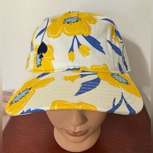 KATE SPADE Yellow and Blue Floral Hat NWT
